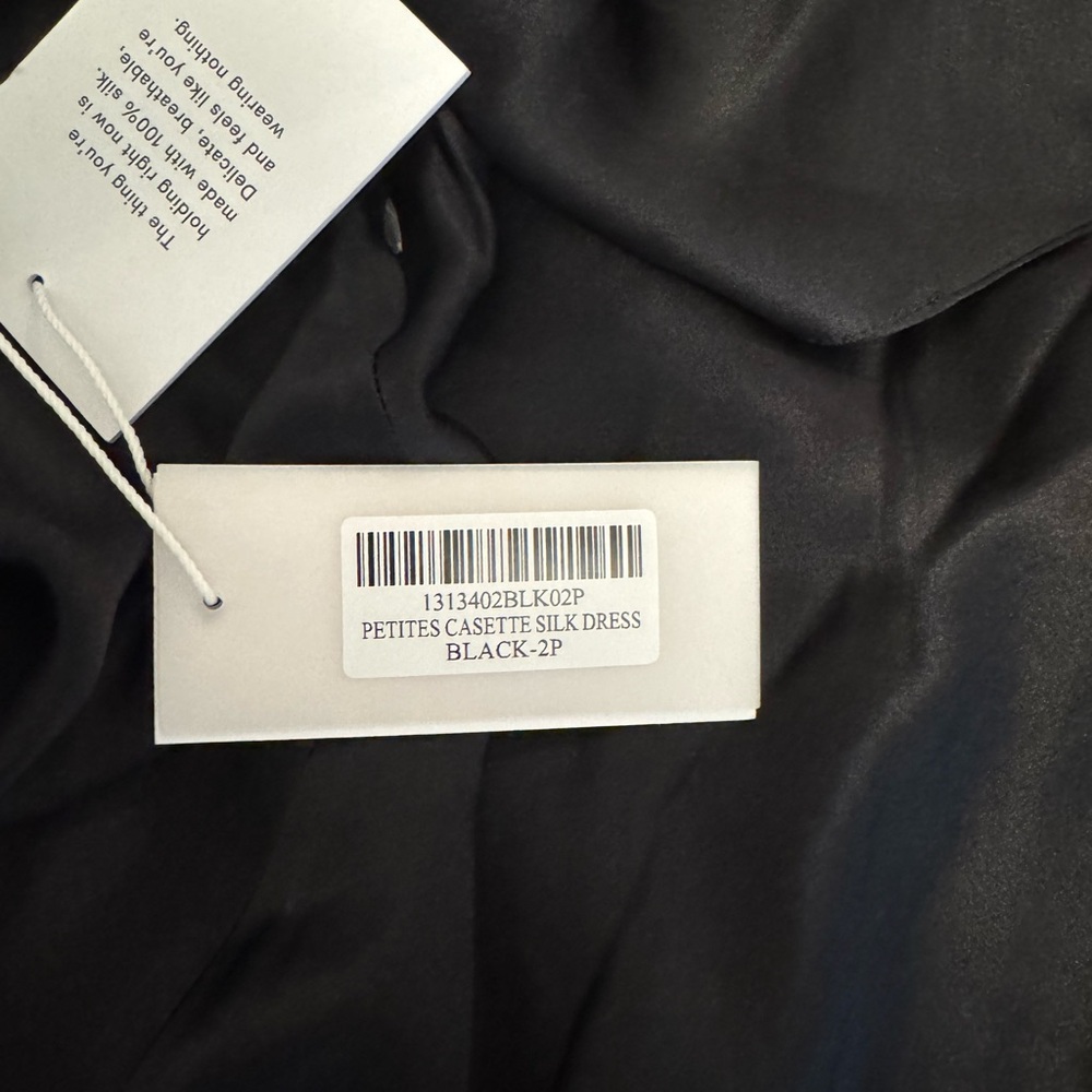 Reformation Petites Casette Silk Dress Black - Size 2P - Picture 8 of 9
